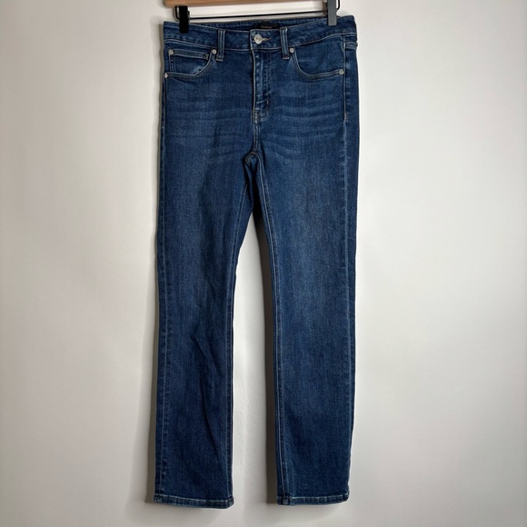 Quince Stretch Mid Rise Slim Straight Jeans size 27 in Dark Wash - Picture 3 of 11